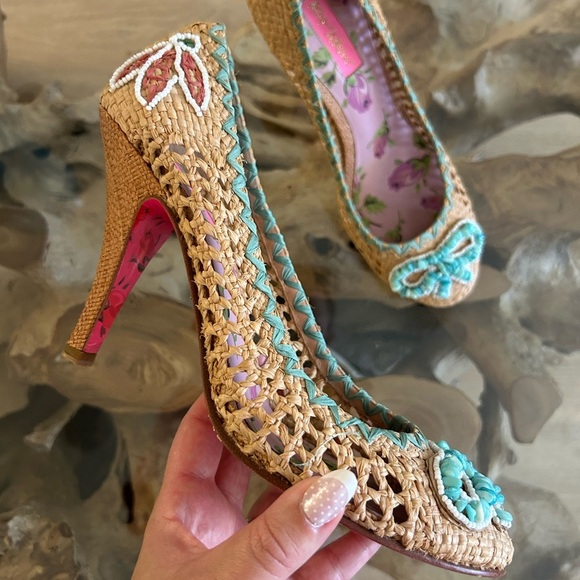 Betsey Johnson Shoes - Betsey Johnston raffia heels